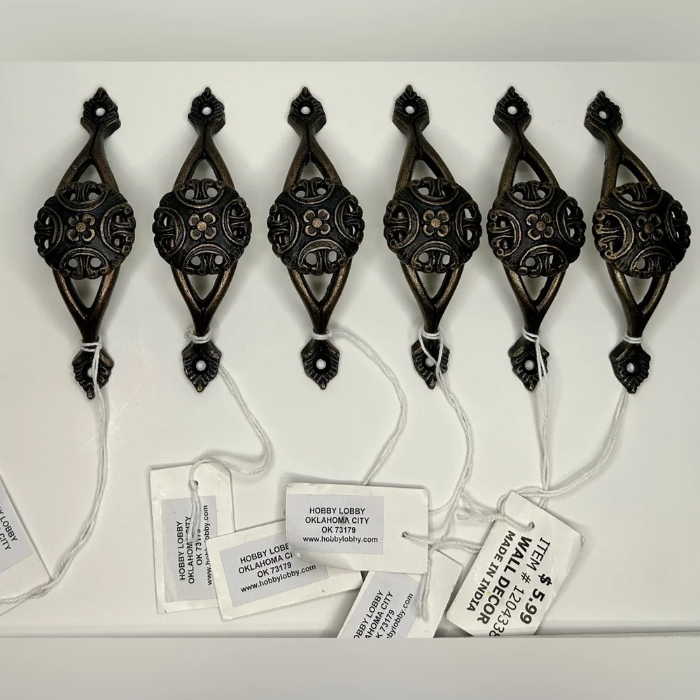 Hobby Lobby Bronze style floral door pull knobs set 6